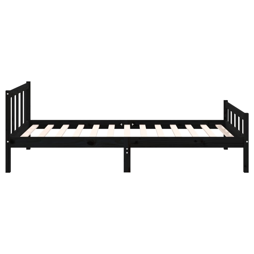 Massivholzbett Schwarz 90x200 cm