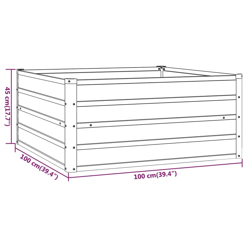 Hochbeet Rostig 100x100x45 cm Cortenstahl