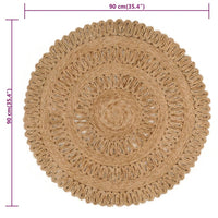 Thumbnail for Teppich Jute Handgeflochten 90 cm Rund