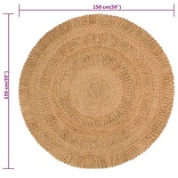 Thumbnail for Teppich Jute Handgeflochten 150 cm Rund