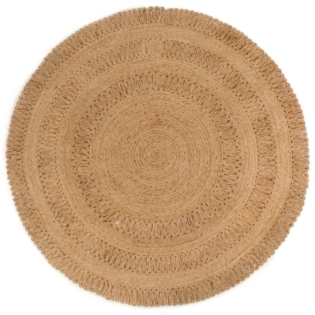 Teppich Jute Handgeflochten 180 cm Rund