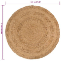 Thumbnail for Teppich Jute Handgeflochten 180 cm Rund
