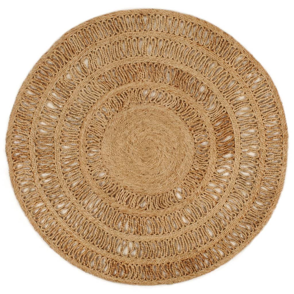 Teppich Jute Handgeflochten 120 cm Rund