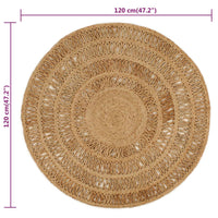 Thumbnail for Teppich Jute Handgeflochten 120 cm Rund