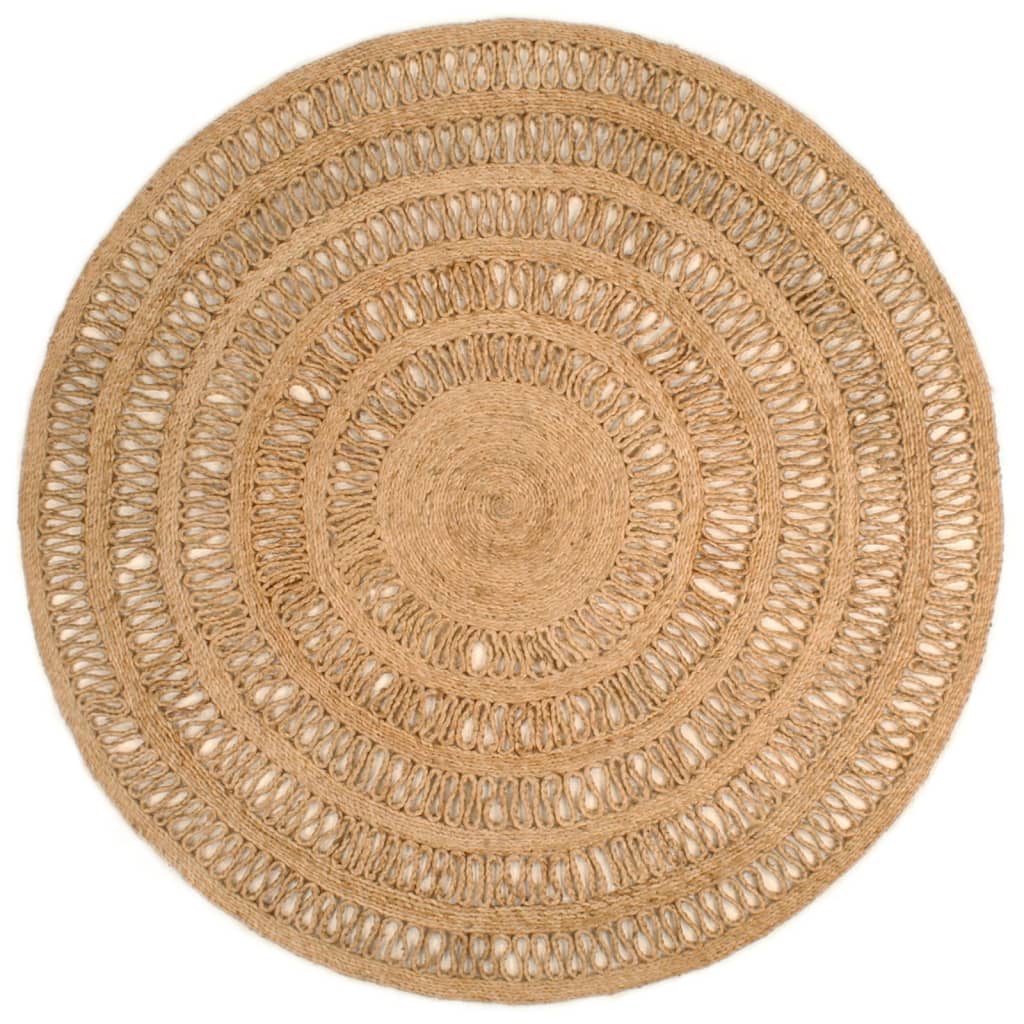 Teppich Jute Handgeflochten 150 cm Rund