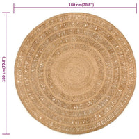Thumbnail for Teppich Jute Handgeflochten 180 cm Rund