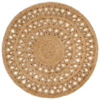 Thumbnail for Teppich Jute Handgeflochten 90 cm Rund