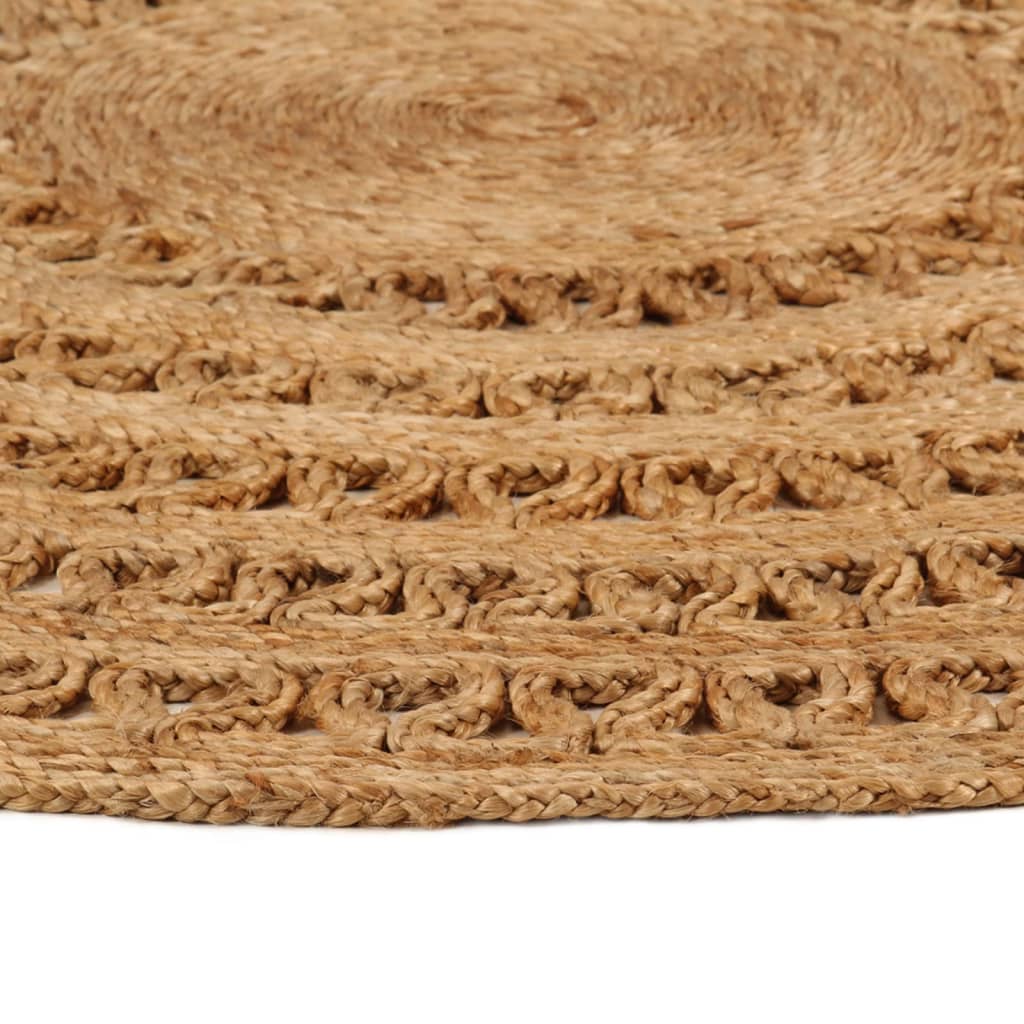 Teppich Jute Handgeflochten 120 cm Rund