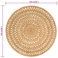 Thumbnail for Teppich Jute Handgeflochten 150 cm Rund