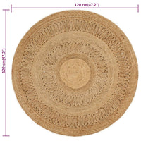 Thumbnail for Teppich Jute Handgeflochten 120 cm Rund