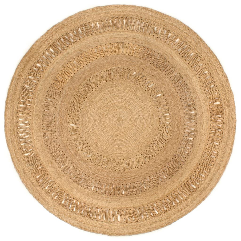Teppich Jute Handgeflochten 180 cm Rund