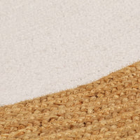 Thumbnail for Teppich Geflochten Weiß & Natur 150 cm Jute & Baumwolle Rund