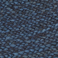 Thumbnail for Wendeteppich Geflochten Marineblau und Natur 90 cm Jute Rund