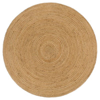 Thumbnail for Wendeteppich Geflochten Marineblau und Natur 180 cm Jute Rund