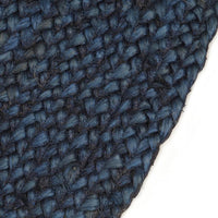 Thumbnail for Wendeteppich Geflochten Marineblau und Natur 180 cm Jute Rund