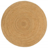 Thumbnail for Wendeteppich Geflochten Anthrazit und Natur 90 cm Jute Rund