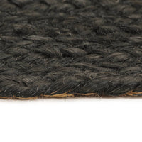 Thumbnail for Wendeteppich Geflochten Anthrazit und Natur 90 cm Jute Rund