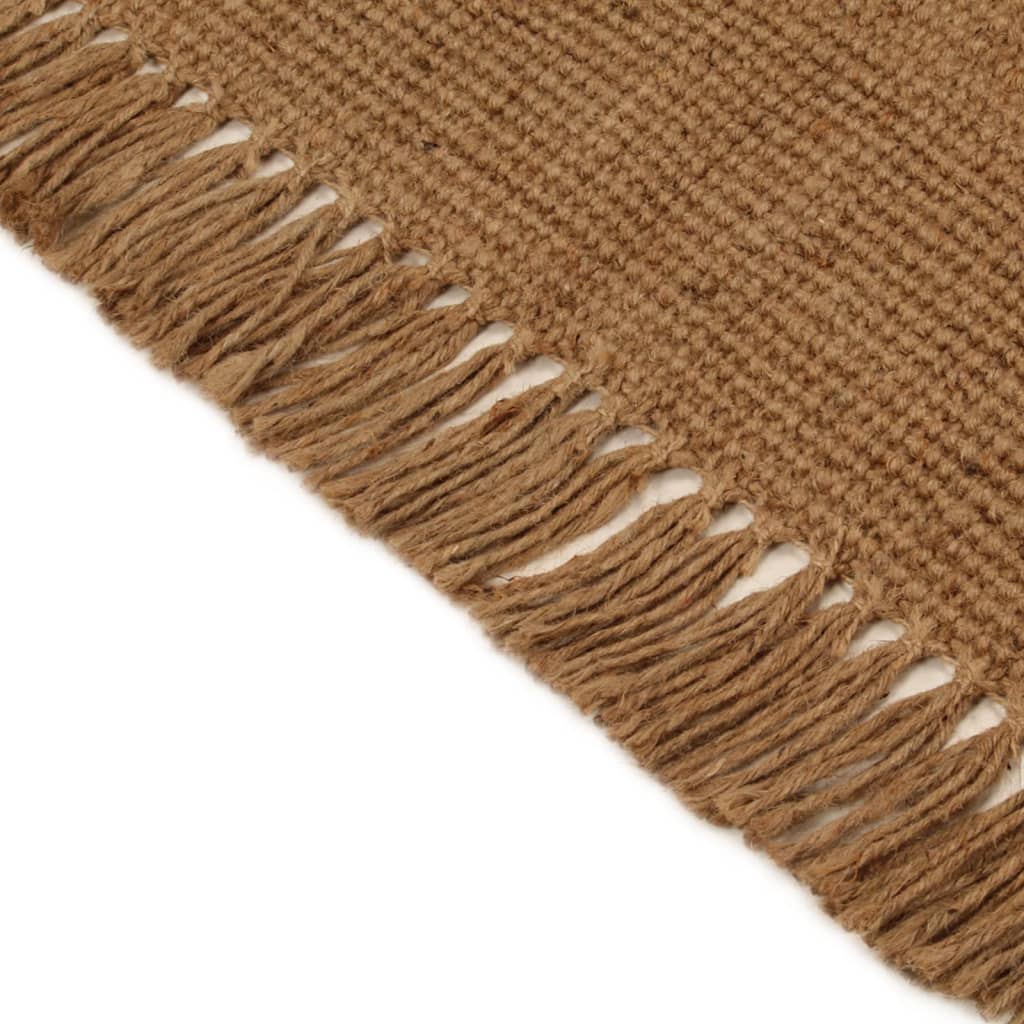 Teppich mit Fransen 80x160 cm Jute