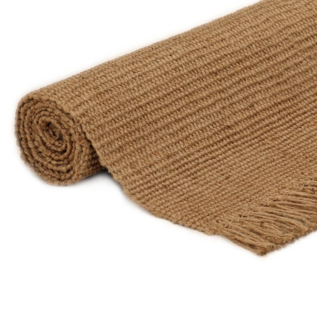 Teppich mit Fransen 160x230 cm Jute