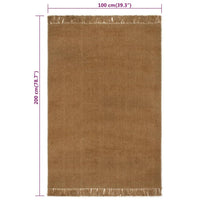 Thumbnail for Teppichläufer mit Fransen 100x200 cm Jute