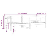 Thumbnail for Tagesbett Weiß Massivholz Kiefer 80x200 cm