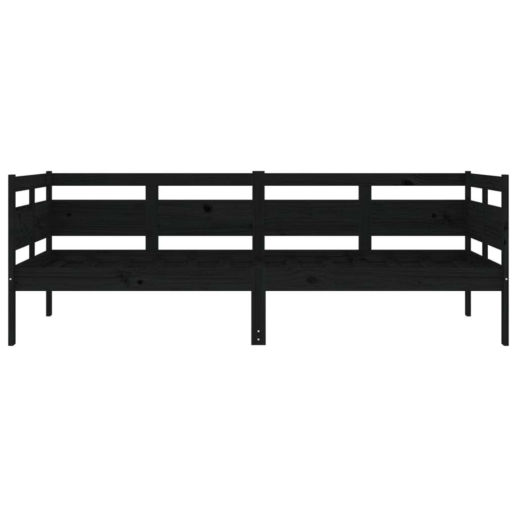 Tagesbett Schwarz Massivholz Kiefer 90x190 cm