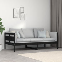 Thumbnail for Tagesbett Schwarz Massivholz Kiefer 90x190 cm