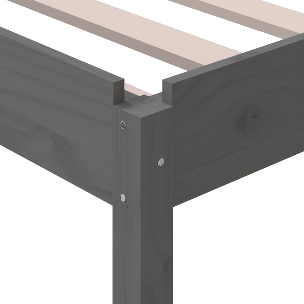 Stapelbett Grau 90x200 cm Massivholz Kiefer