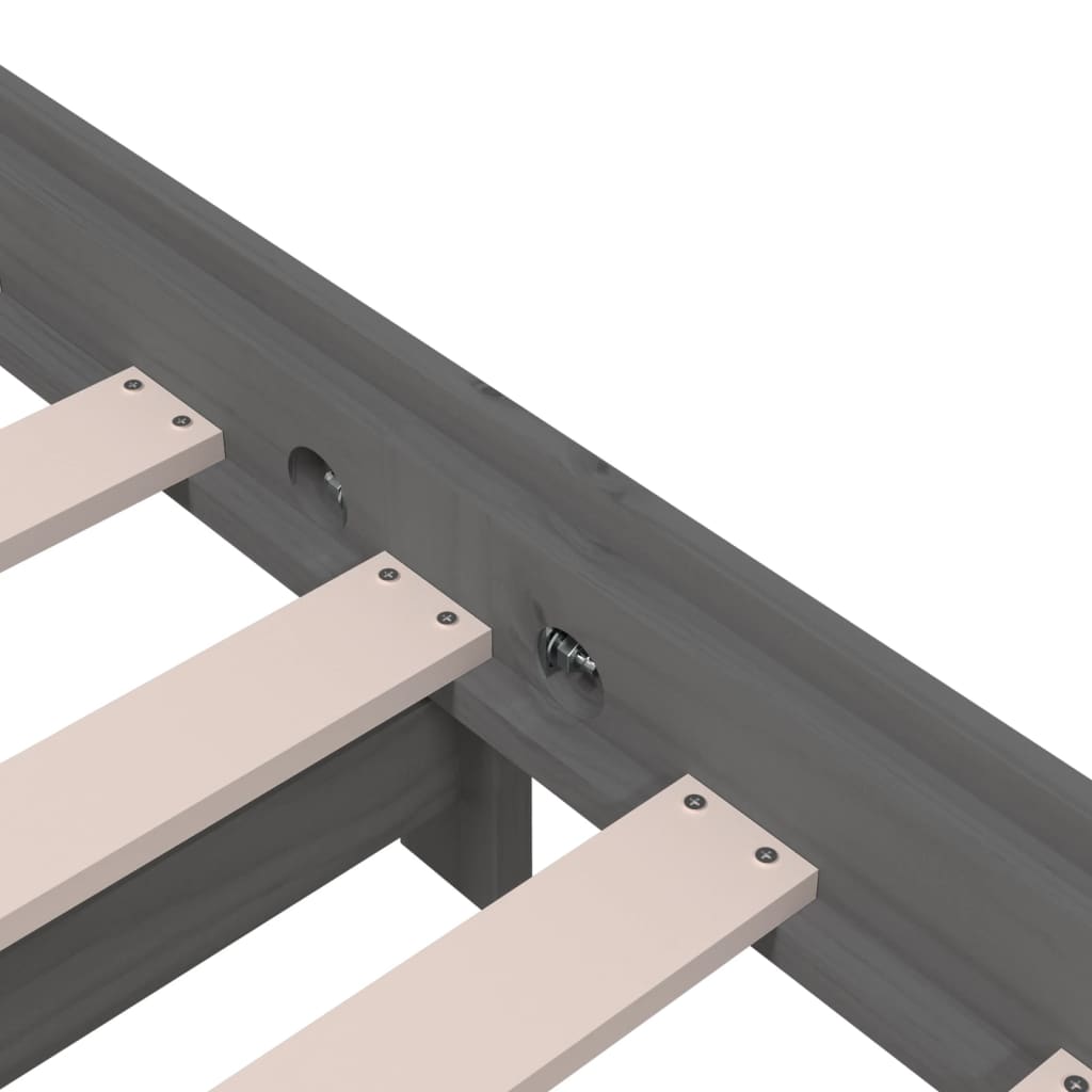 Stapelbett Grau 90x200 cm Massivholz Kiefer