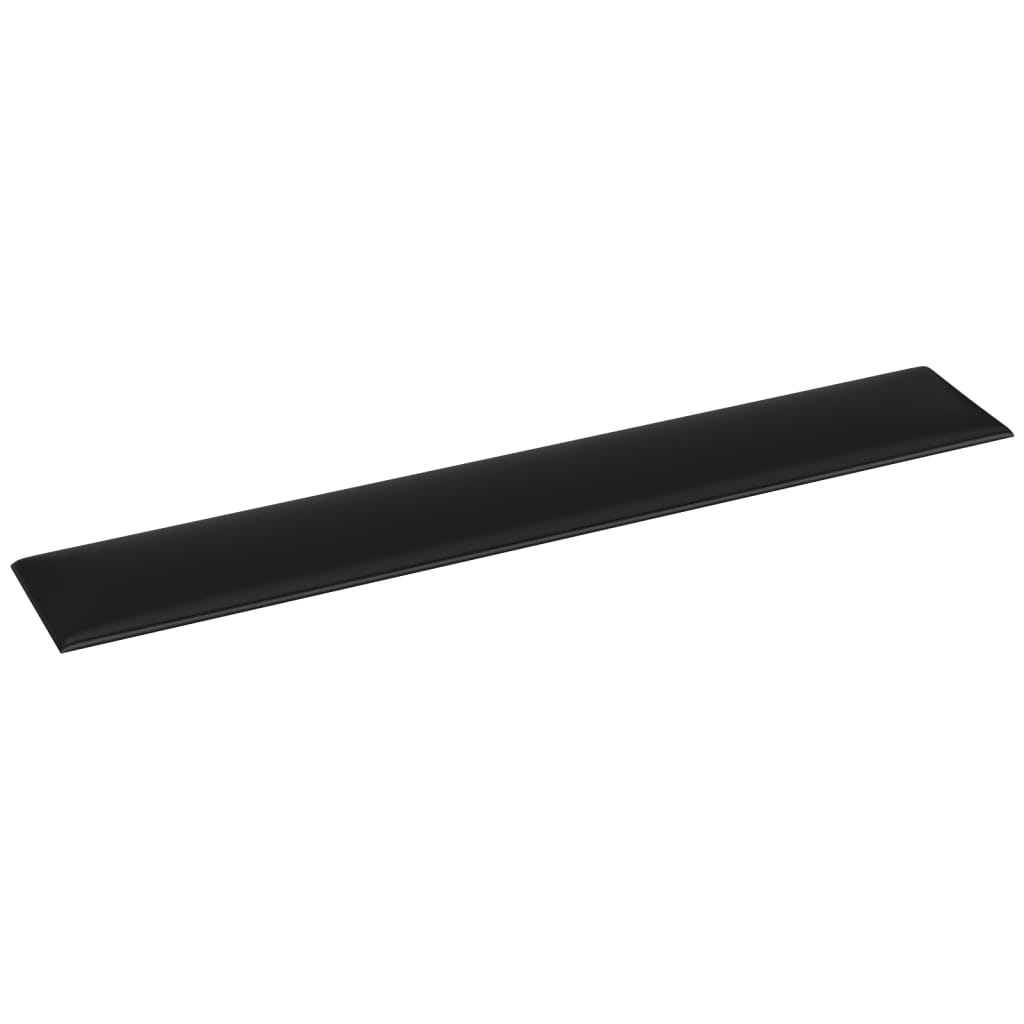 Wandpaneele 12 Stk. Schwarz 90x15 cm Kunstleder 1,62 m²