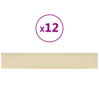 Thumbnail for Wandpaneele 12 Stk. Creme 90x15 cm Kunstleder 1,62 m²