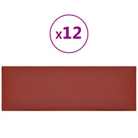 Thumbnail for Wandpaneele 12 Stk. Weinrot 90x30 cm Kunstleder 3,24 m²