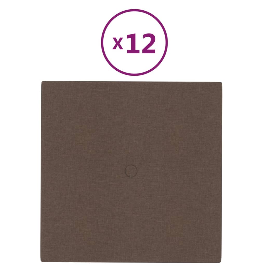 Wandpaneele 12 Stk. Braun 30x30 cm Stoff 1,08 m²
