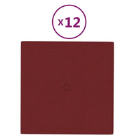 Thumbnail for Wandpaneele 12 Stk. Weinrot 30x30 cm Stoff 1,08 m²