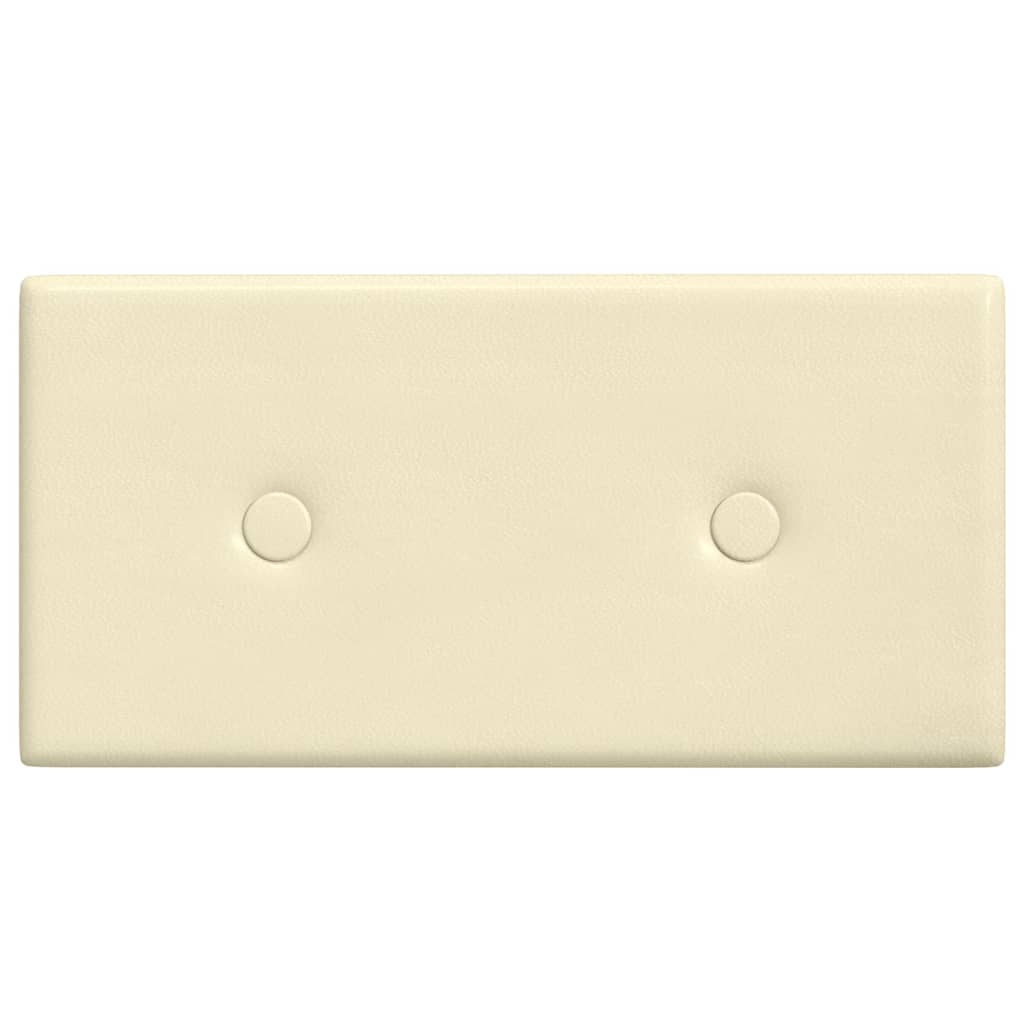 Wandpaneele 12 Stk. Creme 30x15 cm Kunstleder 0,54 m²