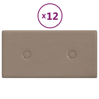 Thumbnail for Wandpaneele 12 Stk. Cappuccino-Braun 30x15cm Kunstleder 0,54 m²