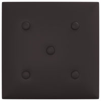 Thumbnail for Wandpaneele 12 Stk. Schwarz 30x30 cm Kunstleder 1,08 m²