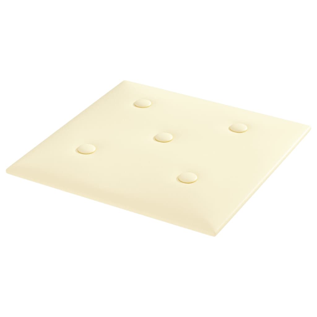 Wandpaneele 12 Stk. Creme 30x30 cm Kunstleder 1,08 m²