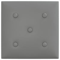 Thumbnail for Wandpaneele 12 Stk. Grau 30x30 cm Kunstleder 1,08 m²