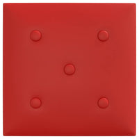 Thumbnail for Wandpaneele 12 Stk. Weinrot 30x30 cm Kunstleder 1,08 m²