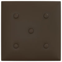 Thumbnail for Wandpaneele 12 Stk. Braun 30x30 cm Kunstleder 1,08 m²