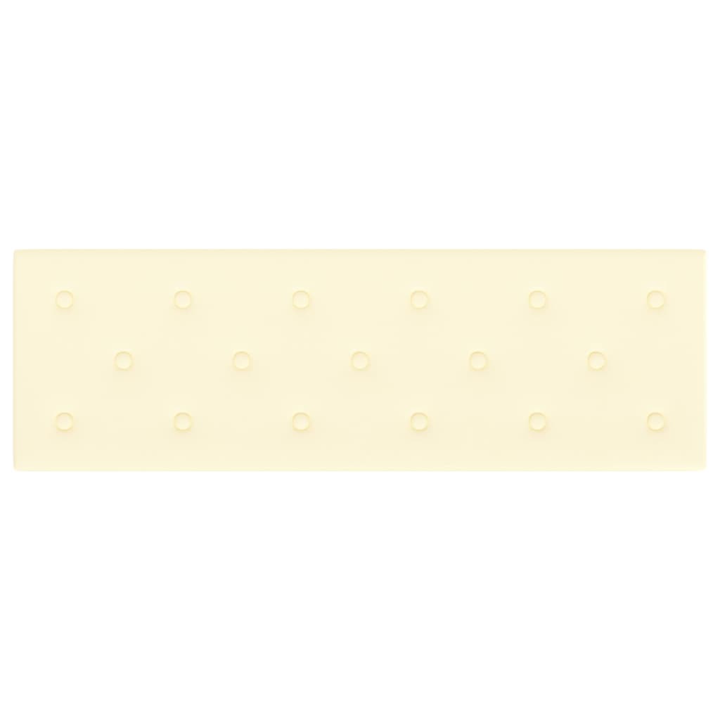 Wandpaneele 12 Stk. Creme 90x30 cm Kunstleder 3,24 m²