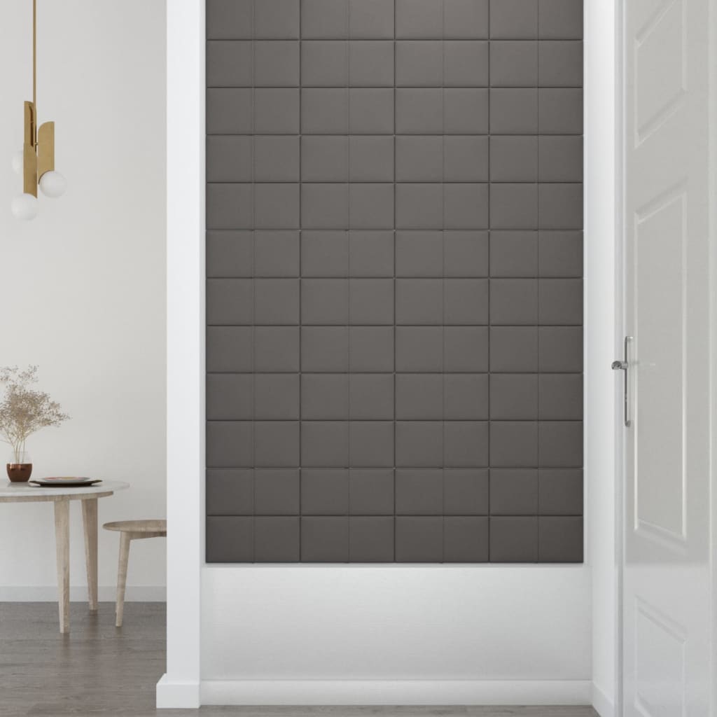 Wandpaneele 12 Stk. Hellgrau 30x15 cm Stoff 0,54 m²