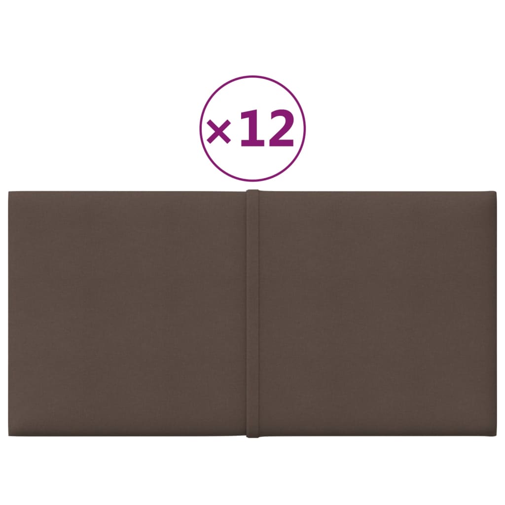 Wandpaneele 12 Stk. Taupe 30x15 cm Stoff 0,54 m²