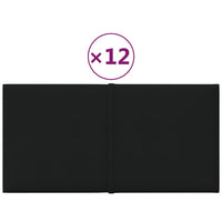 Thumbnail for Wandpaneele 12 Stk. Schwarz 30x15 cm Stoff 0,54 m²