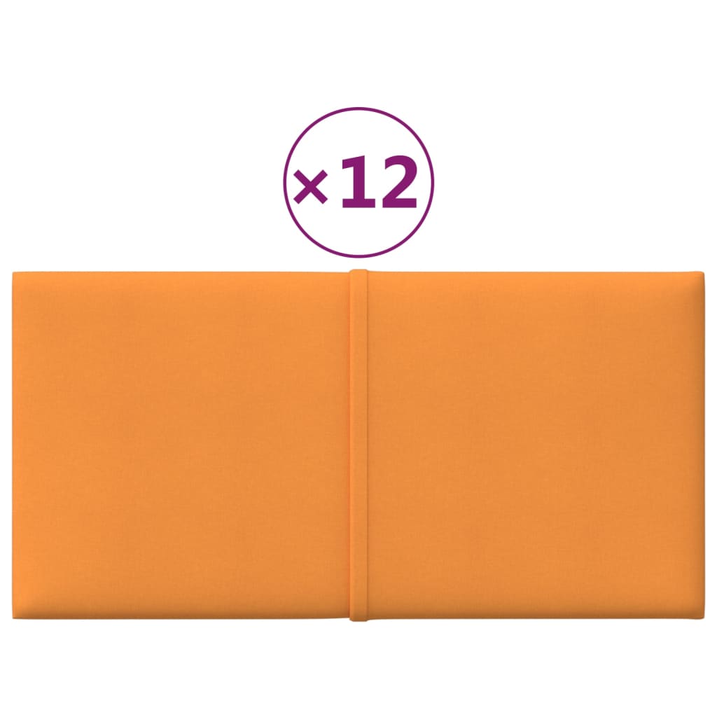 Wandpaneele 12 Stk. Gelb 30x15 cm Stoff 0,54 m²