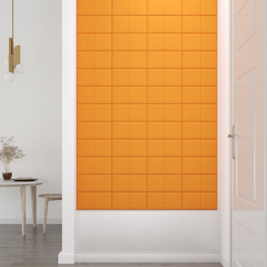 Wandpaneele 12 Stk. Gelb 30x15 cm Stoff 0,54 m²