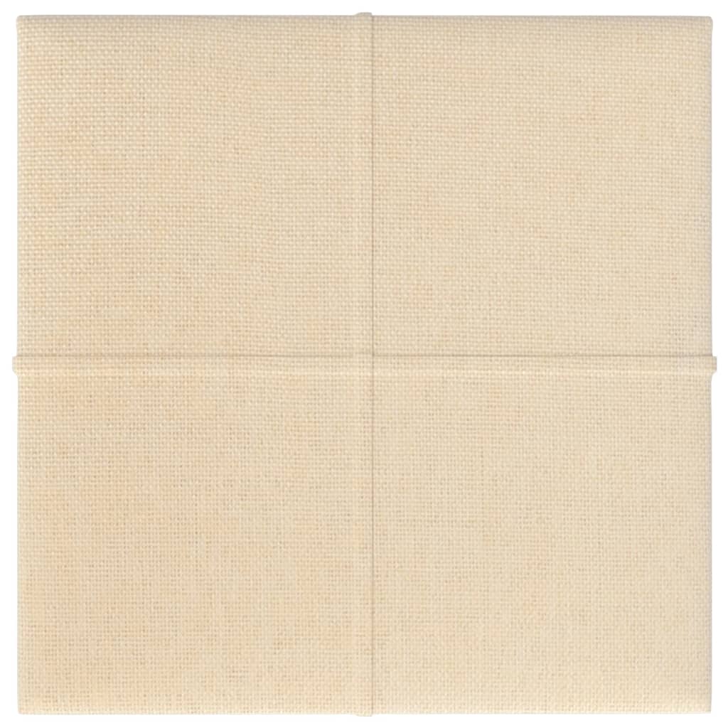 Wandpaneele 12 Stk. Creme 30x30 cm Stoff 1,08 m²