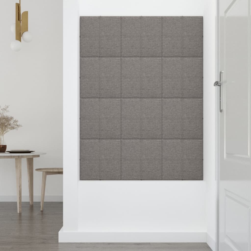 Wandpaneele 12 Stk. Hellgrau 30x30 cm Stoff 1,08 m²