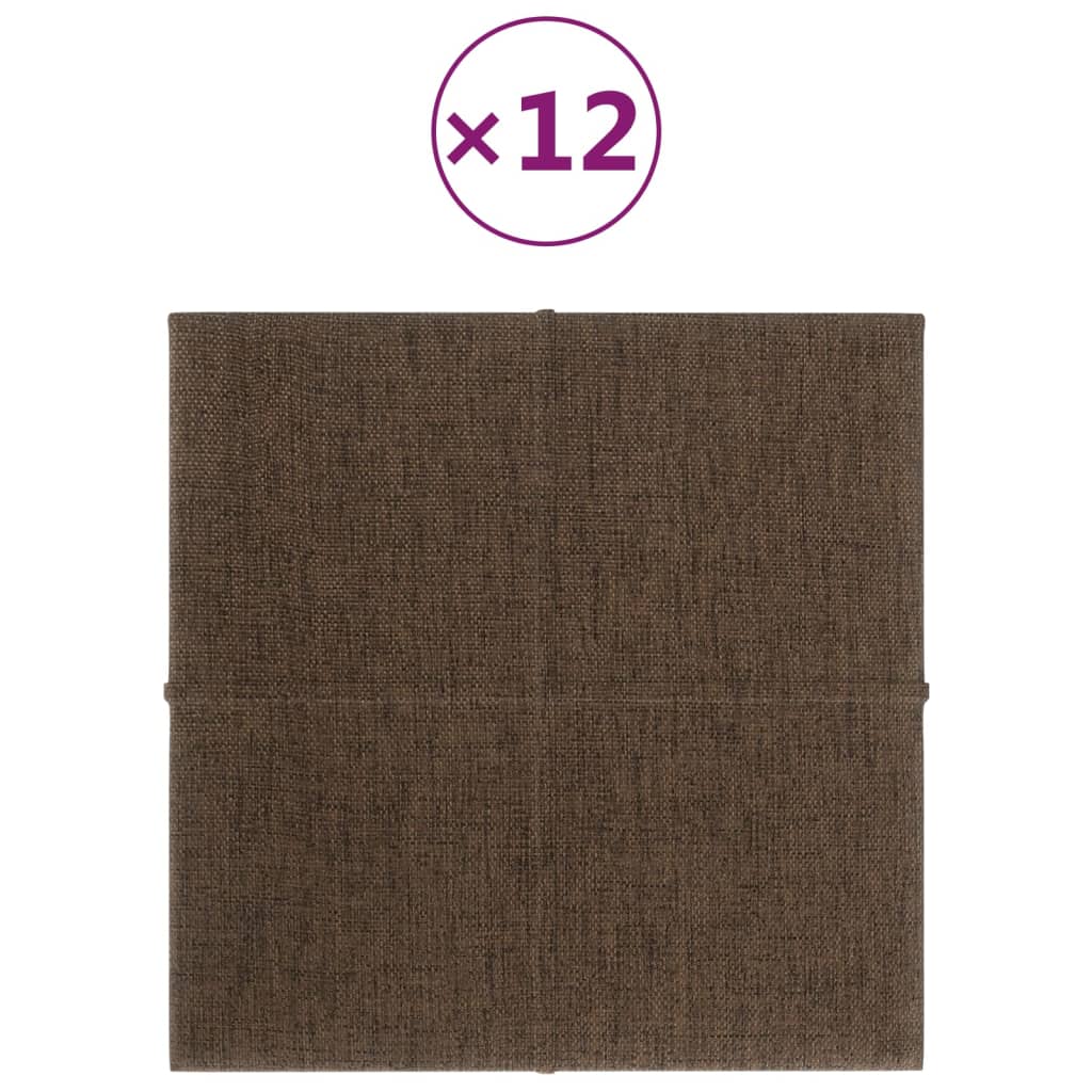 Wandpaneele 12 Stk. Braun 30x30 cm Stoff 1,08 m²